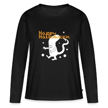 Halloween monstre blanc - T-shirt manches longues Premium bio Femme - noir - Devant - Julia (174cm)