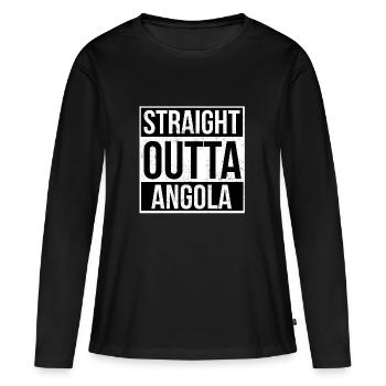 Straight Outta Angola - Women's Premium Organic Long Sleeve Shirt - black - Front - Julia (174cm)
