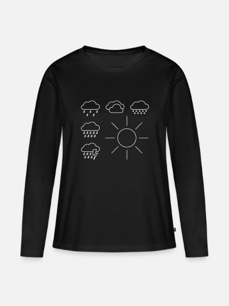 Wetter - Frauen Premium Bio Langarmshirt - Schwarz