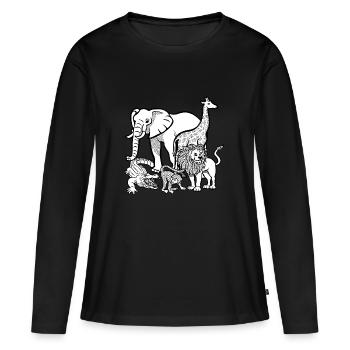 zoo - T-shirt manches longues Premium bio Femme - noir - Devant - Julia (174cm)