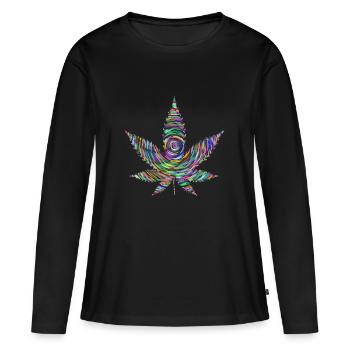 Regenbogen-Unkraut - Frauen Premium Bio Langarmshirt - Schwarz - Vorne - Julia (174cm)
