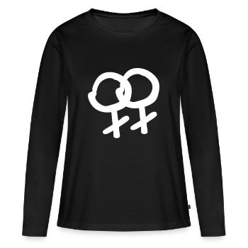 symbole de sexe féminin lesbienne - Lesbiennes Lesbiennes W - T-shirt manches longues Premium bio Femme - noir - Devant - Julia (174cm)