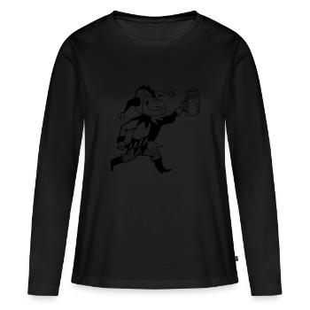 clown harlekin hofnarr kasper komiker narr witzbol - Frauen Premium Bio Langarmshirt - Schwarz - Vorne - Julia (174cm)