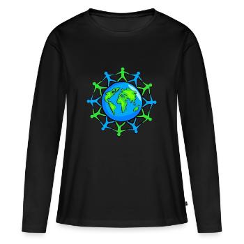 World community - Women's Premium Organic Long Sleeve Shirt - black - Front - Julia (174cm)