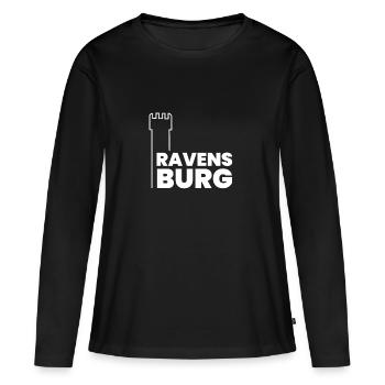 Ravensburg - Frauen Premium Bio Langarmshirt - Schwarz - Vorne - Julia (174cm)