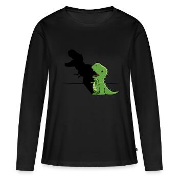 T Rex Shadow TRex With Screaming Shadow - Frauen Premium Bio Langarmshirt - Schwarz - Vorne - Julia (174cm)