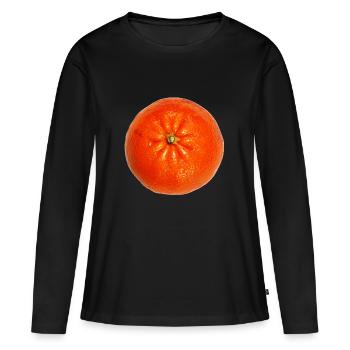 veggie Veggie mandarine mandarine fruits1 - T-shirt manches longues Premium bio Femme - noir - Devant - Julia (174cm)