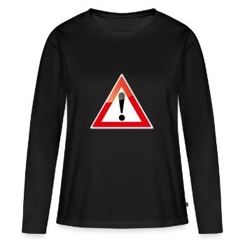 attention - T-shirt manches longues Premium bio Femme - noir - Devant - Julia (174cm)