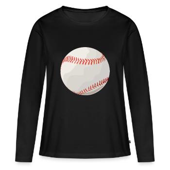Baseball Ball Handschuh Spieler Amerika Geschenk - Frauen Premium Bio Langarmshirt - Schwarz - Vorne - Julia (174cm)