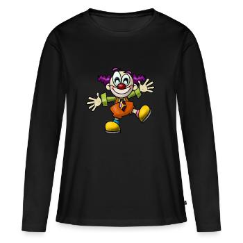clown harlekin hofnarr kasper komiker narr witzbol - Frauen Premium Bio Langarmshirt - Schwarz - Vorne - Julia (174cm)