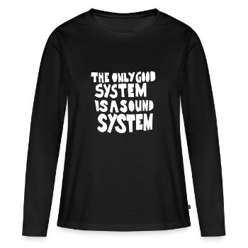 Soundsystem - Frauen Premium Bio Langarmshirt - Schwarz - Vorne - Julia (174cm)