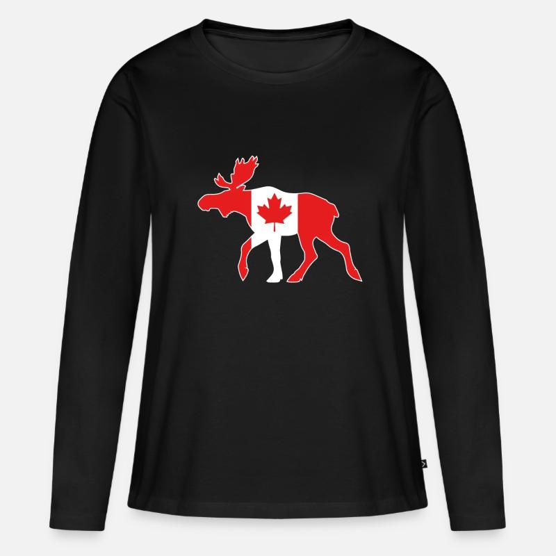 Kanada Elch - Frauen Premium Bio Langarmshirt - Schwarz