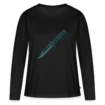 Messer - Frauen Premium Bio Langarmshirt - Schwarz - Vorne - Julia (174cm)