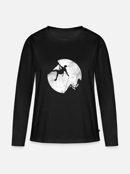 Geschenk Kletterer Boulderer klettern bouldern - Frauen Premium Bio Langarmshirt - Schwarz