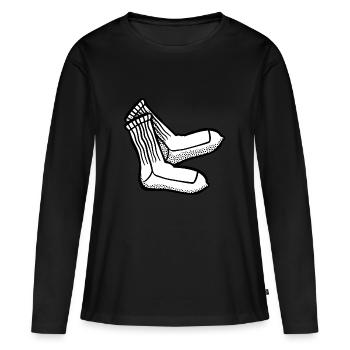 chaussettes - T-shirt manches longues Premium bio Femme - noir - Devant - Julia (174cm)