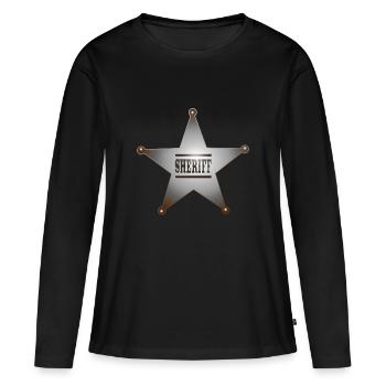 shérif ranger cowboy cheval propriétaire d'un ranch Wester - T-shirt manches longues Premium bio Femme - noir - Devant - Julia (174cm)