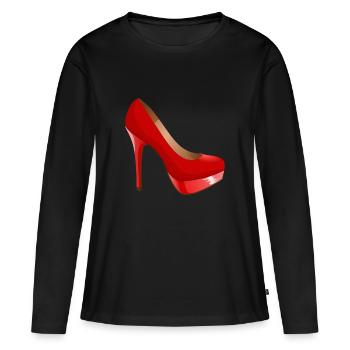 chaussures highheels schoes flipflops boots bottes38 - T-shirt manches longues Premium bio Femme - noir - Devant - Julia (174cm)