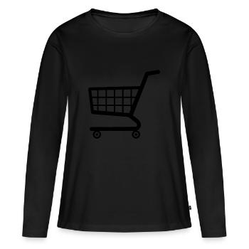 chariot - T-shirt manches longues Premium bio Femme - noir - Devant - Julia (174cm)