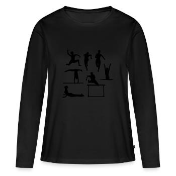 sportif - T-shirt manches longues Premium bio Femme - noir - Devant - Julia (174cm)