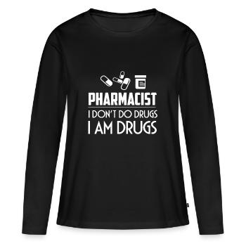 Pharmacist Shirt - T-shirt manches longues Premium bio Femme - noir - Devant - Julia (174cm)