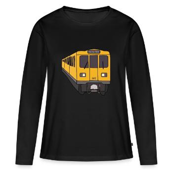 U1 U-Bahn - Frauen Premium Bio Langarmshirt - Schwarz - Vorne - Julia (174cm)