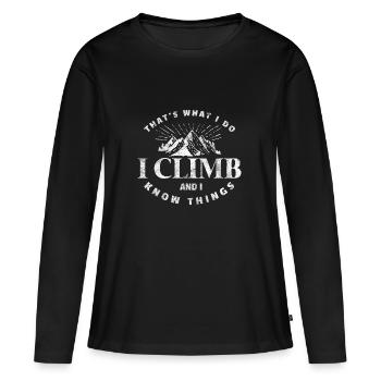 grimper grimpeur cadeau bouldering bouldering - T-shirt manches longues Premium bio Femme - noir - Devant - Julia (174cm)