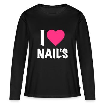 I love Nails - Artiste Nail - Nail Design - Nails - T-shirt manches longues Premium bio Femme - noir - Devant - Julia (174cm)