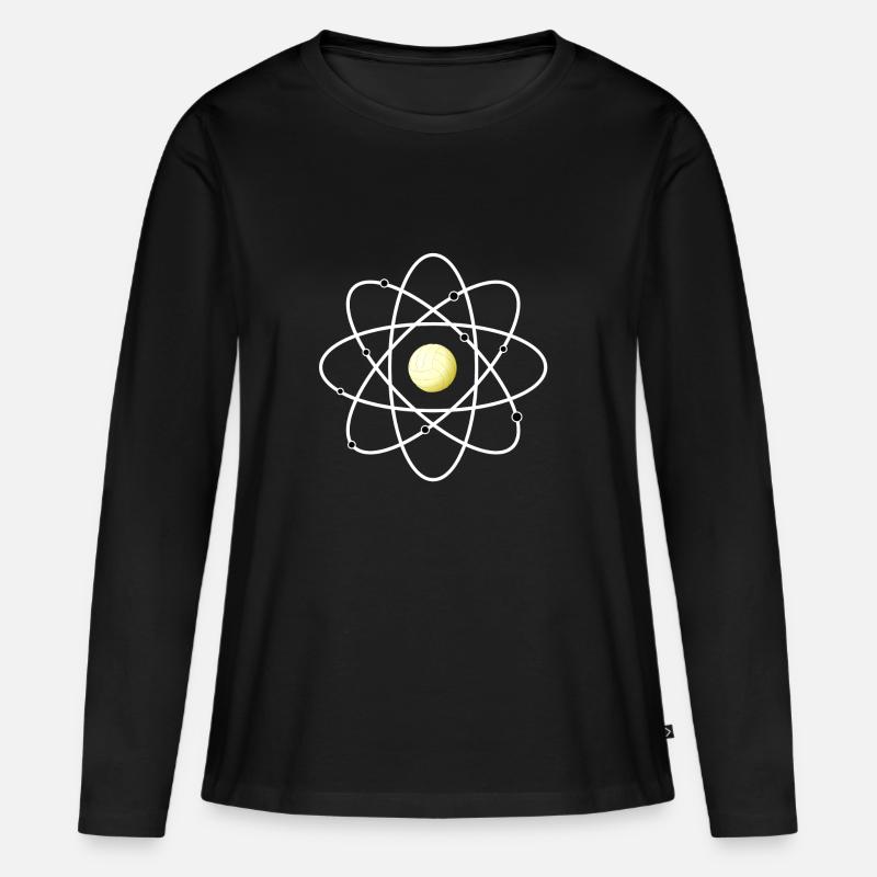 Atom Volleyball Molekül Sport DNA - Frauen Premium Bio Langarmshirt - Schwarz