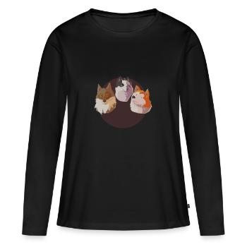 Coucou les toutous ! - T-shirt manches longues Premium bio Femme - noir - Devant - Julia (174cm)