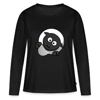 thé tea breakfast fruehstueck café café87 - T-shirt manches longues Premium bio Femme - noir - Devant - Julia (174cm)