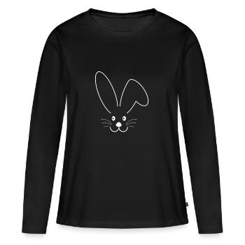 Lapin lapin de Pâques oreilles de lapin cadeau de lapin - T-shirt manches longues Premium bio Femme - noir - Devant - Julia (174cm)