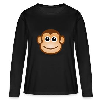 Affengesicht Geschenkidee - Frauen Premium Bio Langarmshirt - Schwarz - Vorne - Julia (174cm)