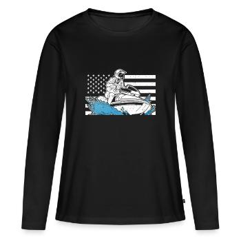 Jet Ski Jet Skiing - T-shirt manches longues Premium bio Femme - noir - Devant - Julia (174cm)