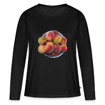 veggie Veggie pêche pêche fruits13 - T-shirt manches longues Premium bio Femme - noir - Devant - Julia (174cm)