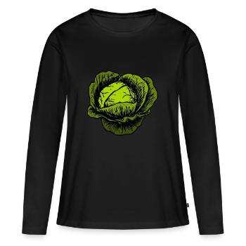 Chou rouge chou blanc chou cabbage kale veggie gemuese - T-shirt manches longues Premium bio Femme - noir - Devant - Julia (174cm)
