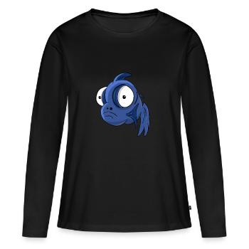 poisson - T-shirt manches longues Premium bio Femme - noir - Devant - Julia (174cm)