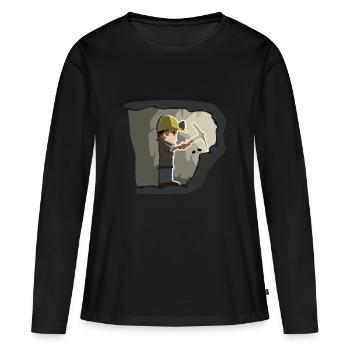 miner miner mine mine coal coal17 - Women's Premium Organic Long Sleeve Shirt - black - Front - Julia (174cm)