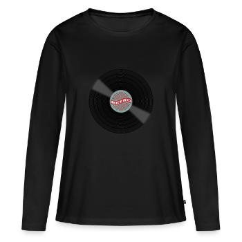 Disque rétro Idées cadeaux Musiciens DJ Vinyl - T-shirt manches longues Premium bio Femme - noir - Devant - Julia (174cm)