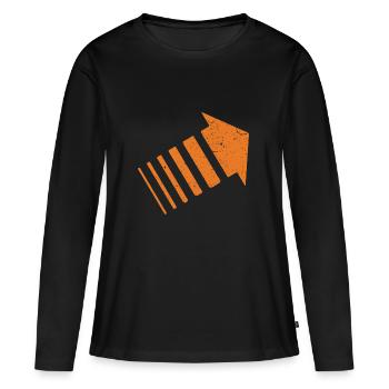 Serie LEGION Fleche orange Vintage - T-shirt manches longues Premium bio Femme - noir - Devant - Julia (174cm)