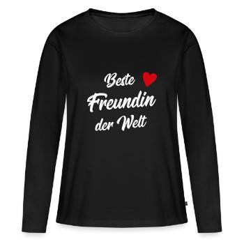 Freundin Geschenk Beste Freundin valentinstag - Frauen Premium Bio Langarmshirt - Schwarz - Vorne - Julia (174cm)