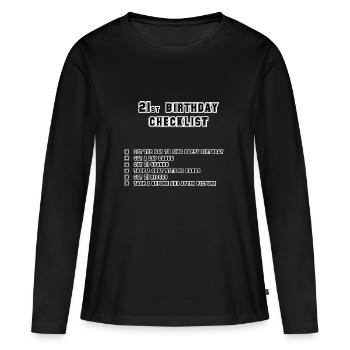 21e - T-shirt manches longues Premium bio Femme - noir - Devant - Julia (174cm)
