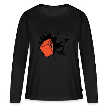 Brique tombe en panne par - T-shirt manches longues Premium bio Femme - noir - Devant - Julia (174cm)