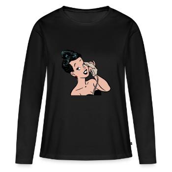 téléphone téléphone mobile retro7 radio téléphone mobile - T-shirt manches longues Premium bio Femme - noir - Devant - Julia (174cm)