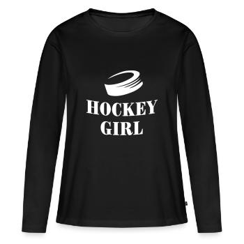 hockey girl - Women's Premium Organic Long Sleeve Shirt - black - Front - Julia (174cm)