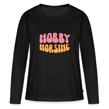 Retro Hobby Horsing Hobby Horse Riding - Women's Premium Organic Long Sleeve Shirt - black - Front - Julia (174cm)