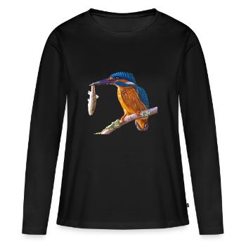 kingfisher eisvogel - Frauen Premium Bio Langarmshirt - Schwarz - Vorne - Julia (174cm)