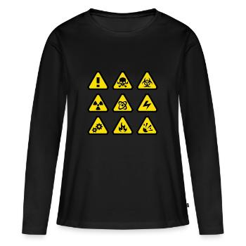 Signes de danger - T-shirt manches longues Premium bio Femme - noir - Devant - Julia (174cm)