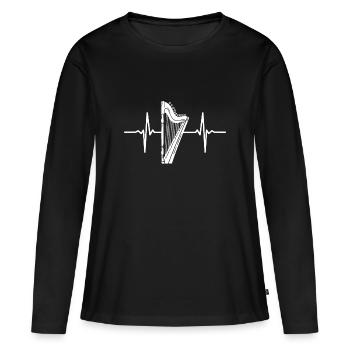 Harpes harpes - T-shirt manches longues Premium bio Femme - noir - Devant - Julia (174cm)