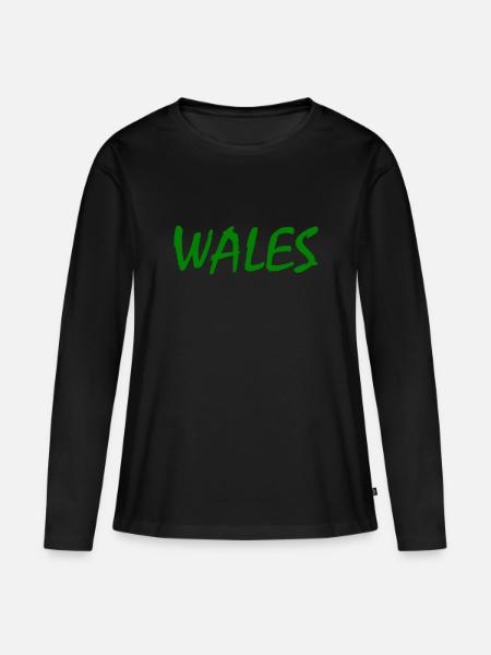Wales - Frauen Premium Bio Langarmshirt - Schwarz