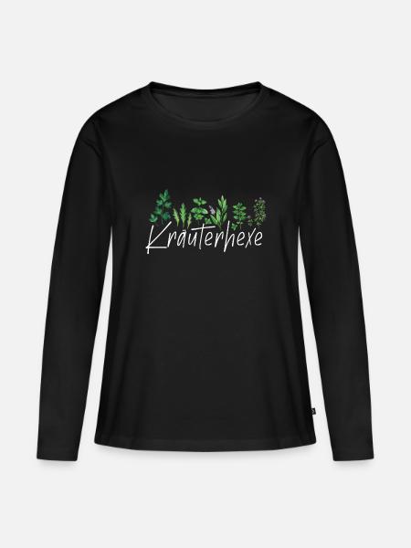 Kräuterhexe - Frauen Premium Bio Langarmshirt - Schwarz